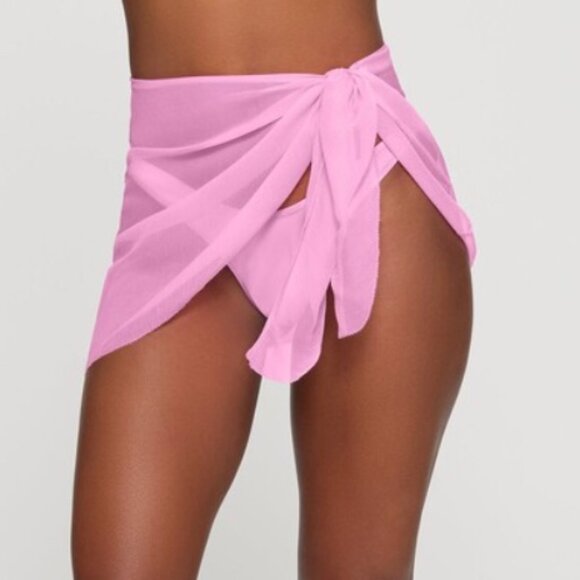 SKIMS Other - NWT • SKIMS • Silk Chiffon Wrap Cover Up Skirt • SMALL• Light Pink • Sheer